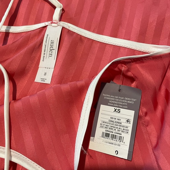 Auden Luxury 2 Piece Nightgown and Satin Kimono Robe Coral Size XS/S NWT - Picture 5 of 5